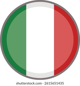 Italy Round Flag, Eps Vector with Transparent background