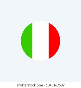 Italy round flag icon. National Italian circular flag vector illustration isolated on white.