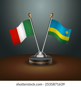 A tabela da Itália e Ruanda sinaliza a relação com o plano de fundo gradiente. Ilustração de vetor