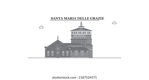 Italy, Santa Maria Delle Grazie city skyline isolated vector illustration, icons