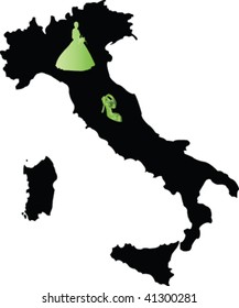 italy silhouett - vector