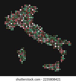 Italy Silhouette Pixelated pattern map illustration