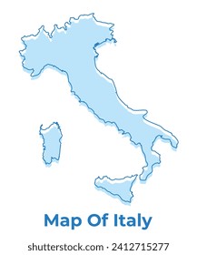 Italy simple outline map vector illustration