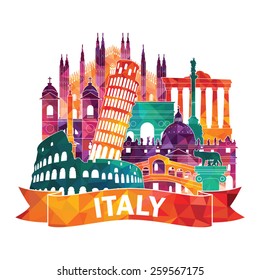 Italy skyline. Vector illustration