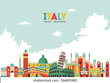 Italy Skyline. Vector Illustration