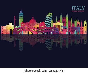 Italy skyline. Vector illustration