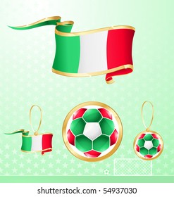 Italy soccer vector flag banner