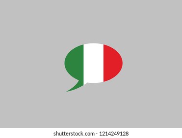Italy speech bubble language symbol national flag country emblem icon