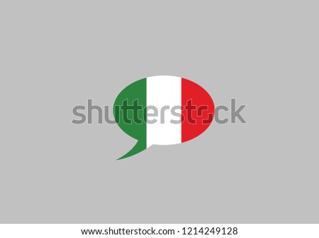 Italy speech bubble language symbol national flag country emblem icon