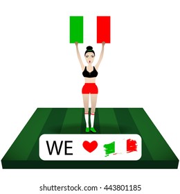 Italy sport cheering girl