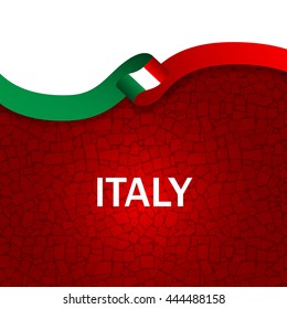 Italy sport style flag ribbon tiles style. Vector Illustration