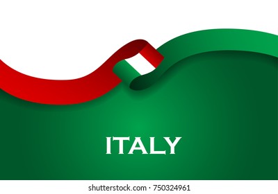 Italy sport style flag ribbon classic style. Vector Illustration