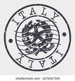 Italy Stamp Postal. Silhouette Seal. Passport Round Design. Vector Icon. Design Retro Travel. National Symbol.