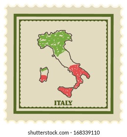 ITALY STAMP VINTAGE LOOKING VECTOR 
