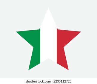 Italy Star Flag. Italian Star Shape Flag. Country National Banner Icon Symbol Vector Flat Artwork Graphic Illustration svg