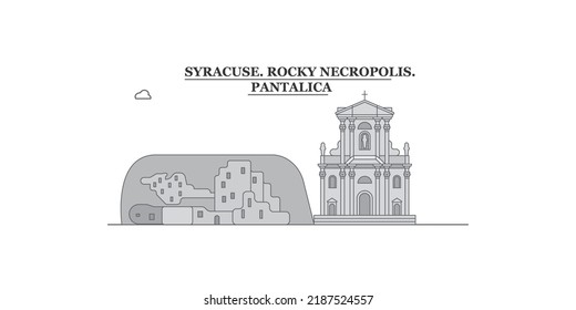 Italy, Syracuse City city skyline isolated vector illustration, icons