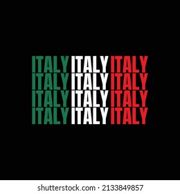 Italy typeface flag vector design 