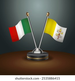 A tabela Itália e Cidade do Vaticano sinaliza a relação com o plano de fundo gradiente. Ilustração de vetor