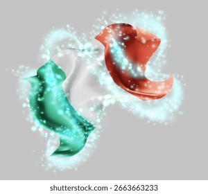 Italia, Vector 3d en un torbellino de magia radiante