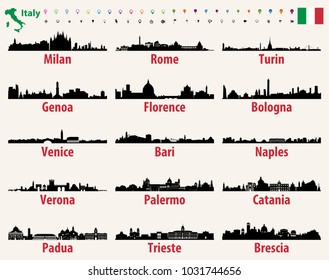 Italy vector cities skylines Italy vector cities skylines