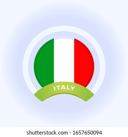 Italy vector flag. European football 2020 tournament final stage. Official championship colors and style