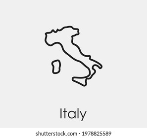 Italy vector icon.  Editable stroke. Symbol in Line Art Style for Design, Presentation, Website or Apps Elements, Logo. Pixel vector graphics - Vector