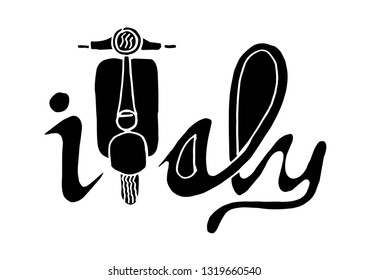 with the italy vector latin alphabet. silhouette vector. cut out