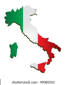 Mapa vectorial de Italia con bandera