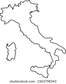 Italy vector outline black and white