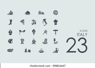 Italy vector set of modern simple icons