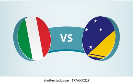 Italy versus Tokelau, team sports competition concept. Round flag of countries.