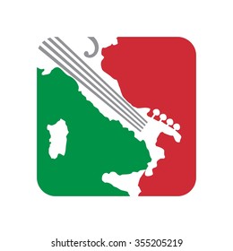 italy and violin logo vector.