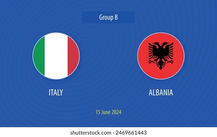 Italy vs Albania soccer scoreboard broadcast template Europe tournament 2024