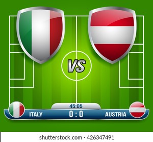Italy vs Austria Soccer Match : Vector Illustration