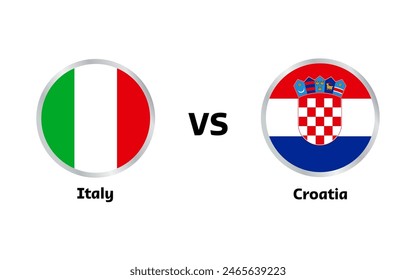 Italy vs Croatia match isolated on white