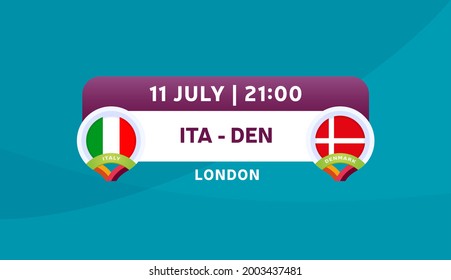 italy vs denmark match vector illustration Football euro 2020 championship 