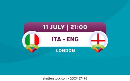 Italy Vs England Match Vector Illustration Football Euro 2020 Championship 