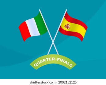 italy vs spain match vector illustration Football euro 2020 championship