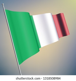 Italy waving 3D flag. National symbol, realistic vector illustration. Eps10. - Vetorial