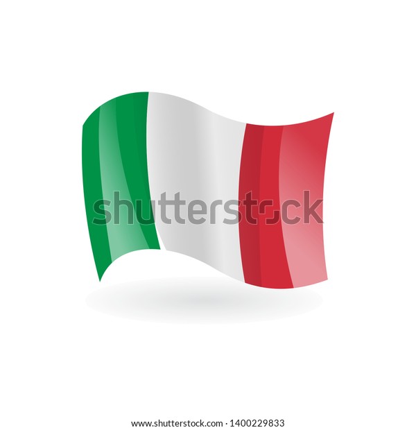 Italy Waving Flag Green White Red Stock Vector Royalty Free