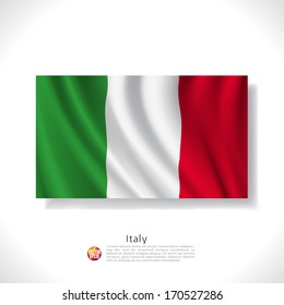 Italy waving flag isolated against white background, vector illustration 