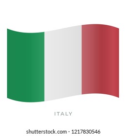 Italy waving flag vector icon. National symbol of Italy. Vector illustration isolated on white.