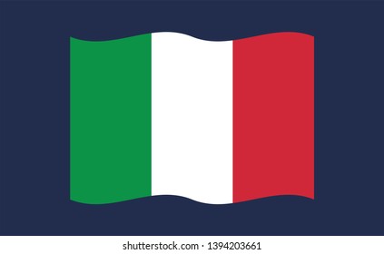 Italy waving flag, vector icon. Italian national symbol