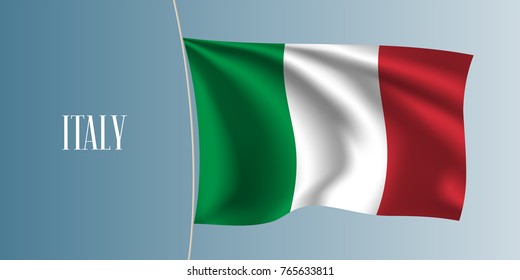 Italy waving flag vector illustration. Green white red elements as a national Italian symbol