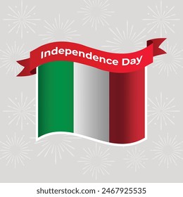 Italy Wavy Flag Independence Day Banner Background