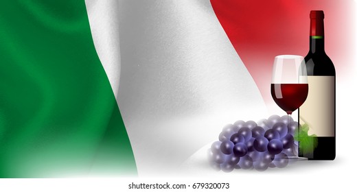 Italy Wine Flag Background