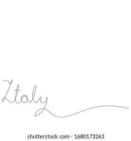 Italy word hand drawing, vector illustration