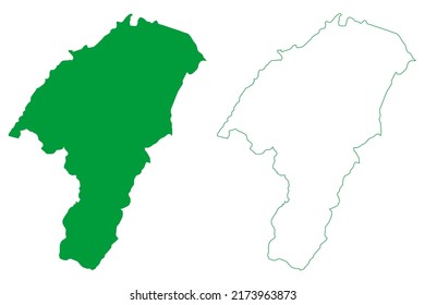 Itamari municipality (Bahia state, Municipalities of Brazil, Federative Republic of Brazil) map vector illustration, scribble sketch Itamari map