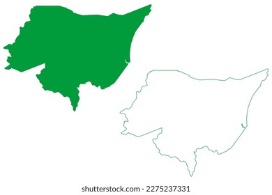 Itapemirim municipality (Espírito Santo state, Municipalities of Brazil, Federative Republic of Brazil) map vector illustration, scribble sketch Itapemirim map