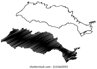 Itapiranga municipality (Amazonas state, Municipalities of Brazil, Federative Republic of Brazil) map vector illustration, scribble sketch Itapiranga map